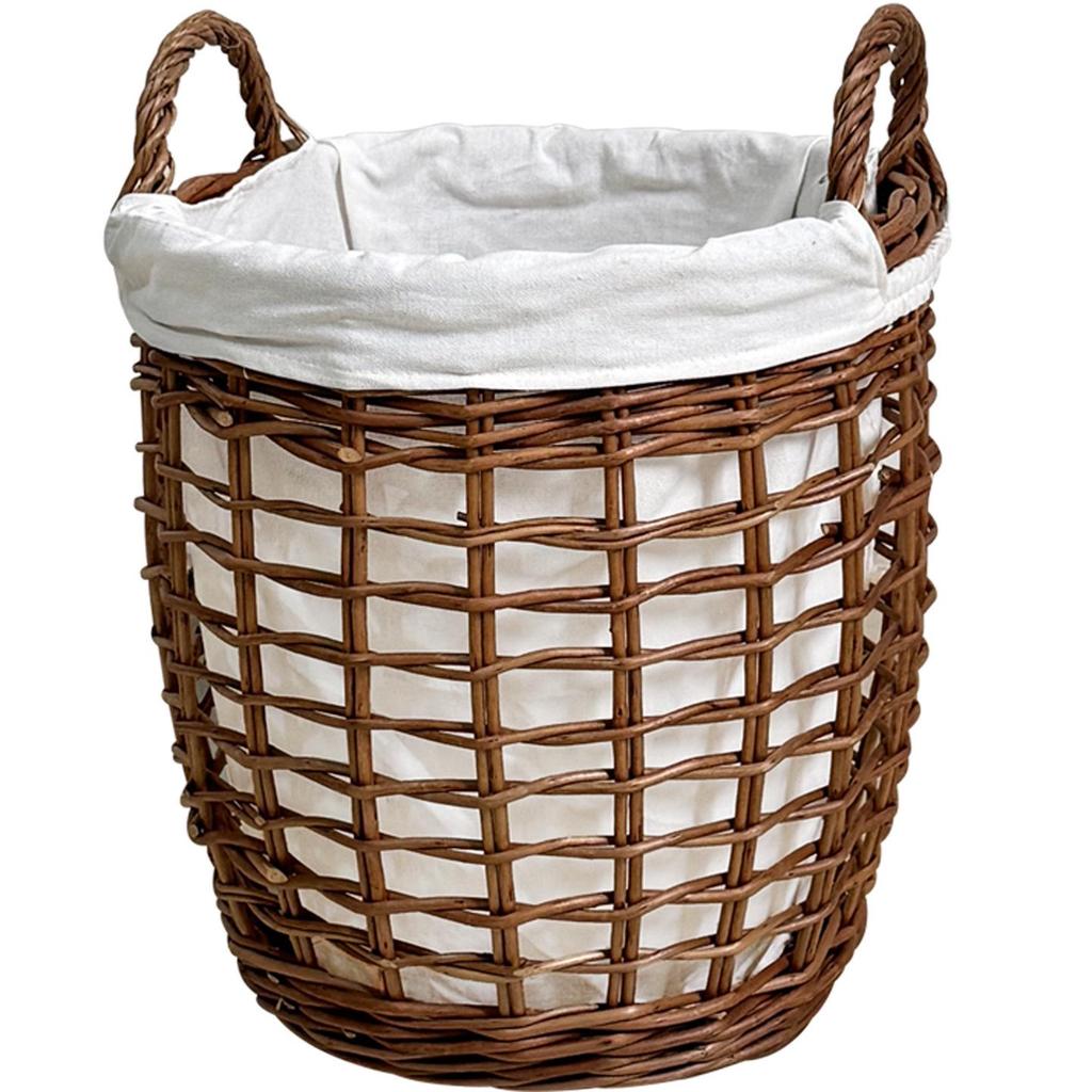 Handwoven Laundry Basket with Handles for Home Storage