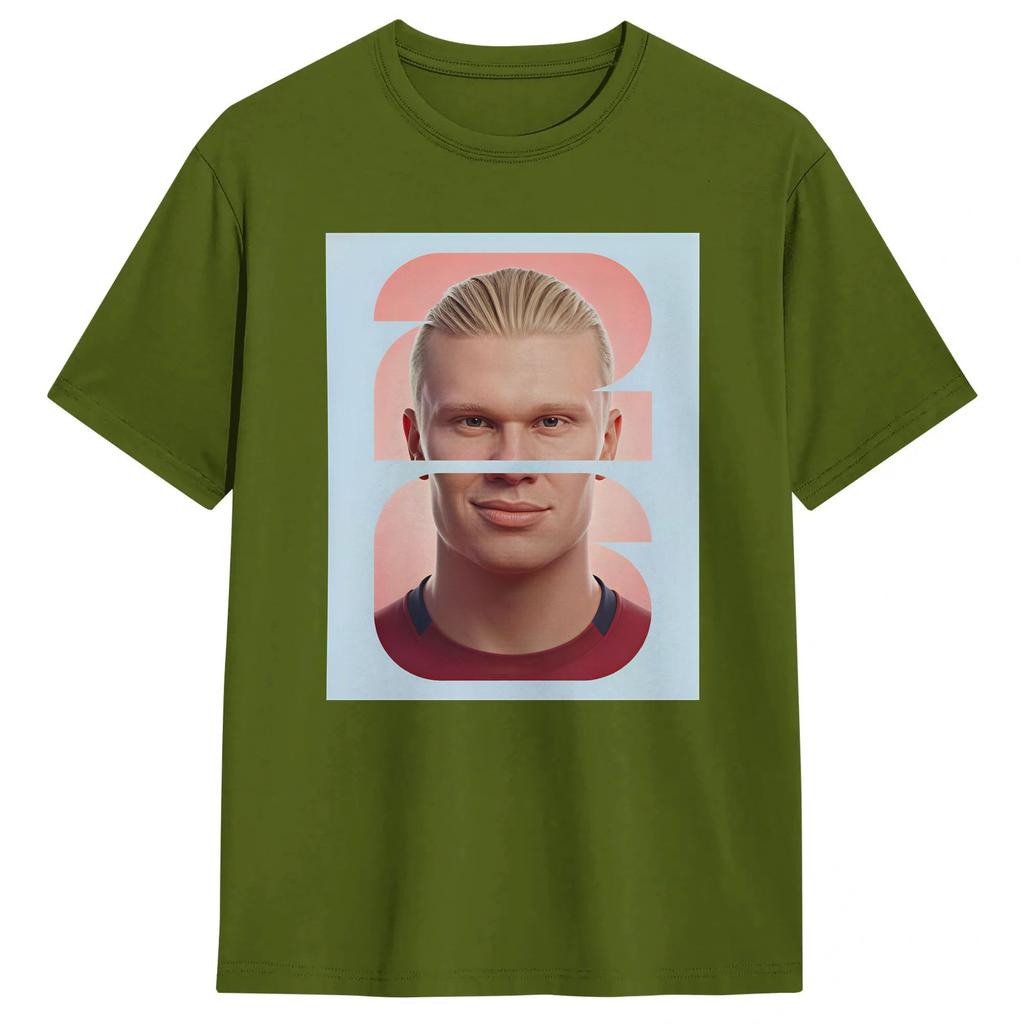 Erling Haaland 2026 100 Cotton T Shirt For Unisex Summer Y2K Fun TShirts Crew Neck Harajuku Tee Shirt Plus Size Wholesale Tops