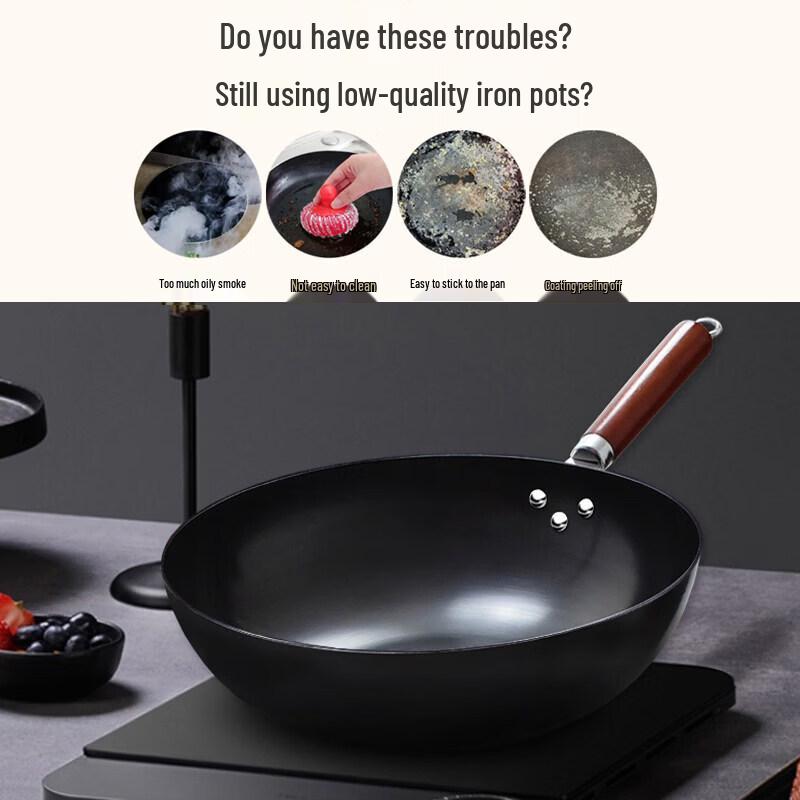 Pure Iron Non-Stick Wok