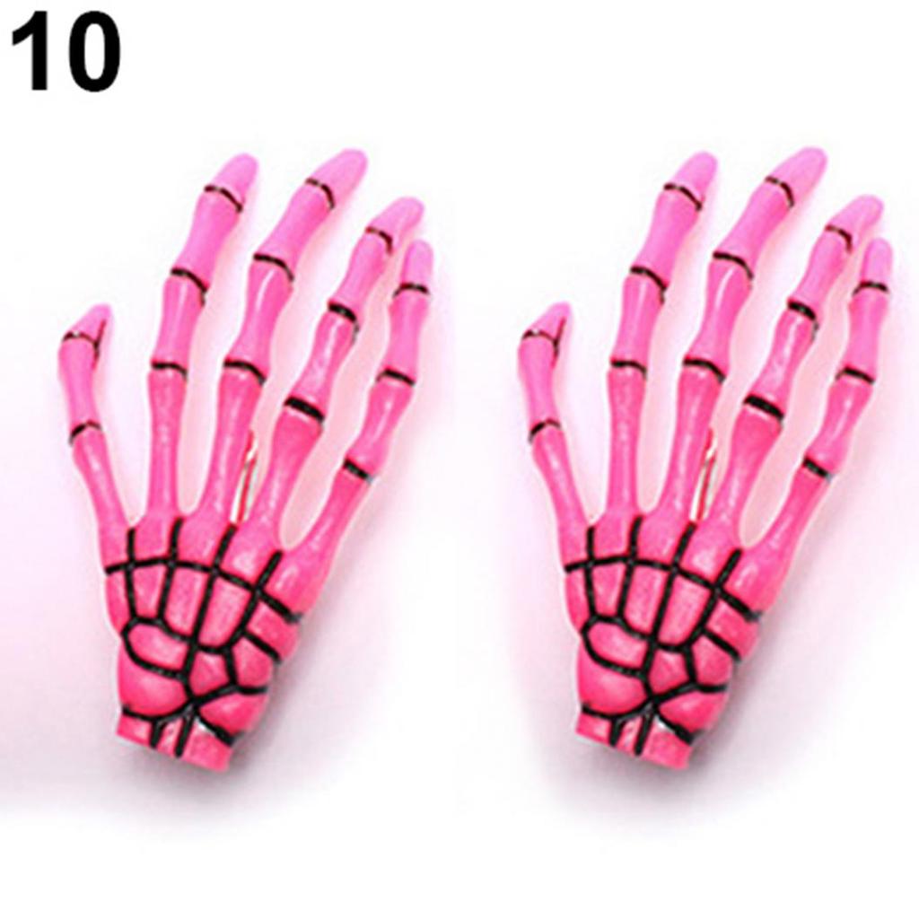 Modische Punk-Schädel-Pfoten-Haarnadel, übertriebener Totenkopf-Knochen-Handkrallen-Haarschmuck