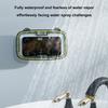 Phone Holder Waterproof Clear Screen Phone Storage Box 360-Degree Rotation Wall Mount Phone Stand Bathroom Supply