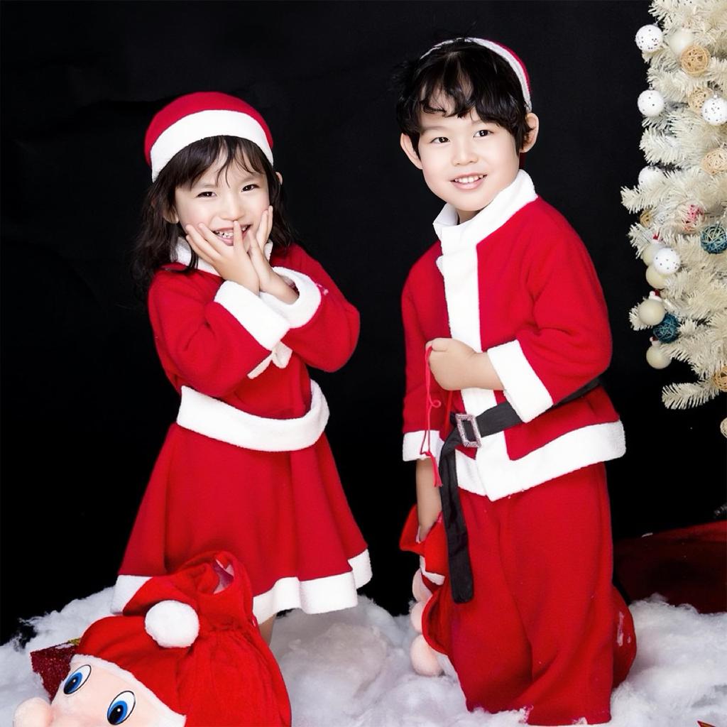 Santa Cosplay Kids Christmas Santa Claus Kids Cute and Warm Santa Outfit for Boys and Includes Fluffy Perfect for Christmas Costume School Cultural