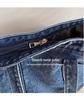 Women's Large Canvas Denim Tote - Lightweight and Versatile Shopping or Student Bag