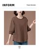 Plus Size Solid Color Long-Sleeve Shirt for Middle-Aged Women - Versatile Slimming Base for Spring & Autumn