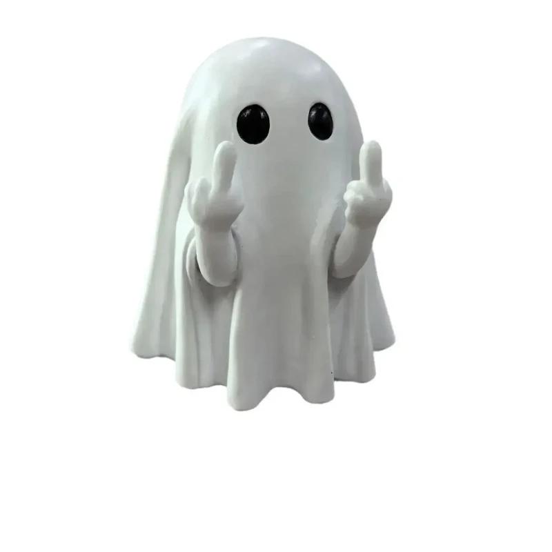 Latest Models Estatuilla Fantasma Resina Decoración Halloween Dedo Medio Divertido Figura Regalo Fiesta Certificado Envío Gratis