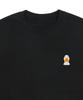 GRAVER [Unisex] Duck Face Embroidered Smile Sweatshirt_Black