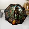Prehistoric Jungle Adventure Pattern Umbrella, Portable and Foldable Design, 8 Ribs, a Casual Accessory for Halloween, Christmas, and Birthday Gifts.