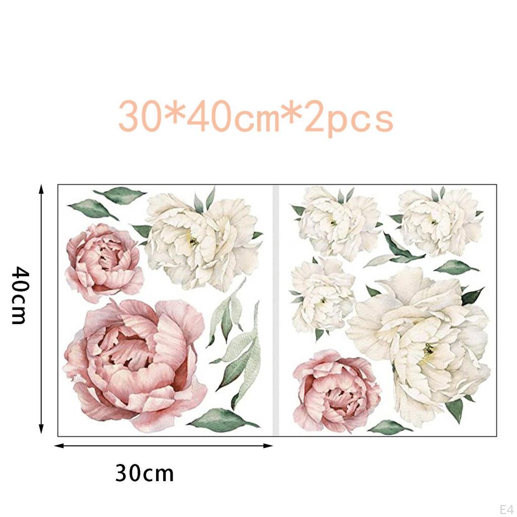 Peony Rose, PVC Wall Decals for Sofa Background Room Bedroom