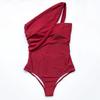 Costume da bagno push up da donna estivo Costume da bagno solido Costume da bagno a vita alta con una spalla