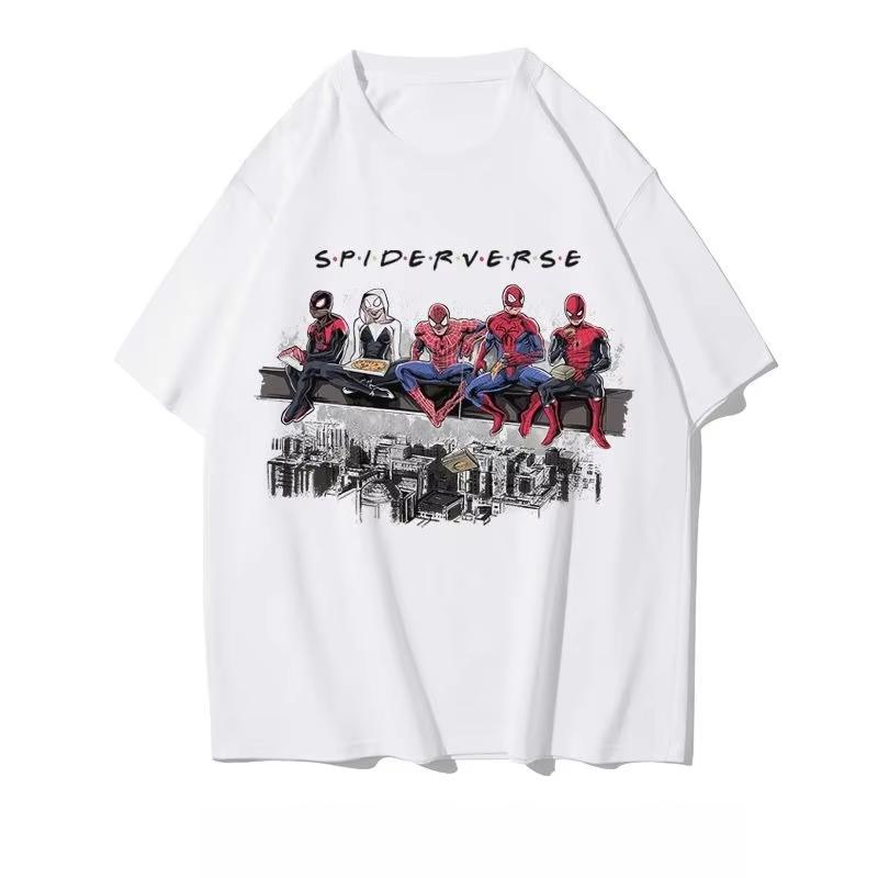 

Autumn Marvel s Latest Spider-Man Short-sleeved T-shirt Marvel Joint Movie Men s and Women s Loose Cotton Clothes Trend S