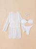 2026 Trendy European & American Women's Sexy Halter Bikini Swimwear Three-Piece Set