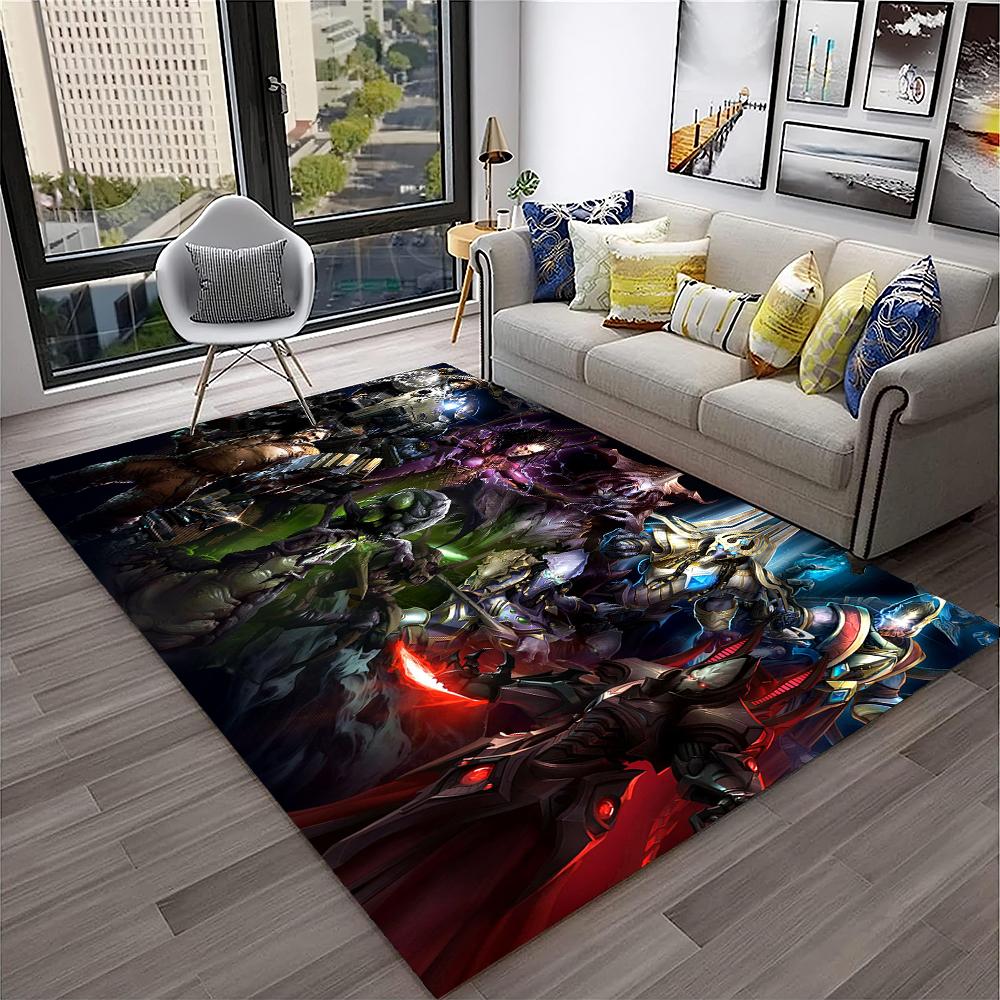 3D Retro Spiel StarCraft Gamer Teppich Teppich für Zuhause Wohnzimmer Schlafzimmer Sofa Fußmatte Dekor, Kinder Spielbereich Teppich Rutschfeste Bodenmatte