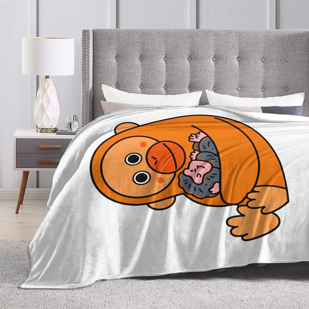 Monkey Punch Flannel Blanket Winter Super Soft Throw Blanket for Girls Boys Living Room Fashion Bedspread Sofa Bed Cover
