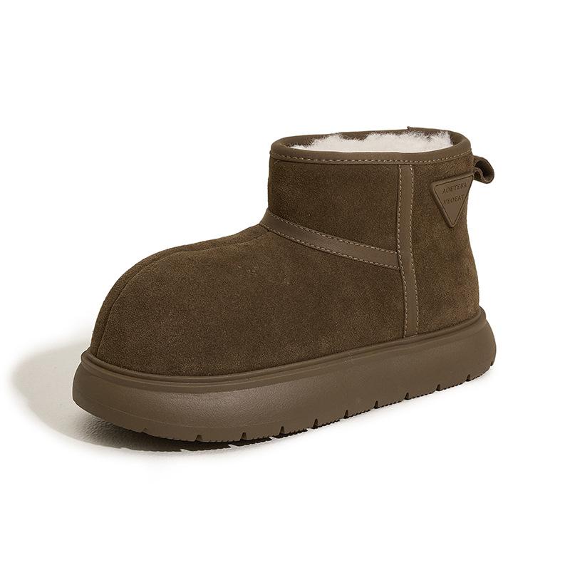 

Женские зимние сапоги 2025 новая модель средней длины теплые на одной педали с утолщенным хлопковым утеплителем нескользящие универсальные ботинки-хлебушки 40