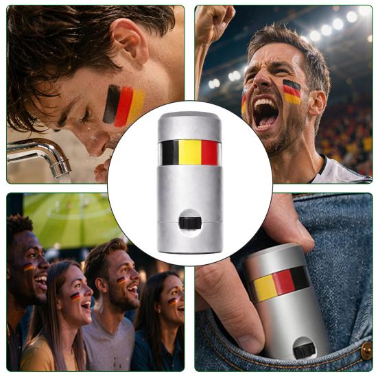 3-Farben Körpermalstift für Fußballfans, Schweißfest & Hohe Pigmentierung Gesichtsmalstift, Make-up Stift für Spieltag, Fußballspiel, Feiertagsparty