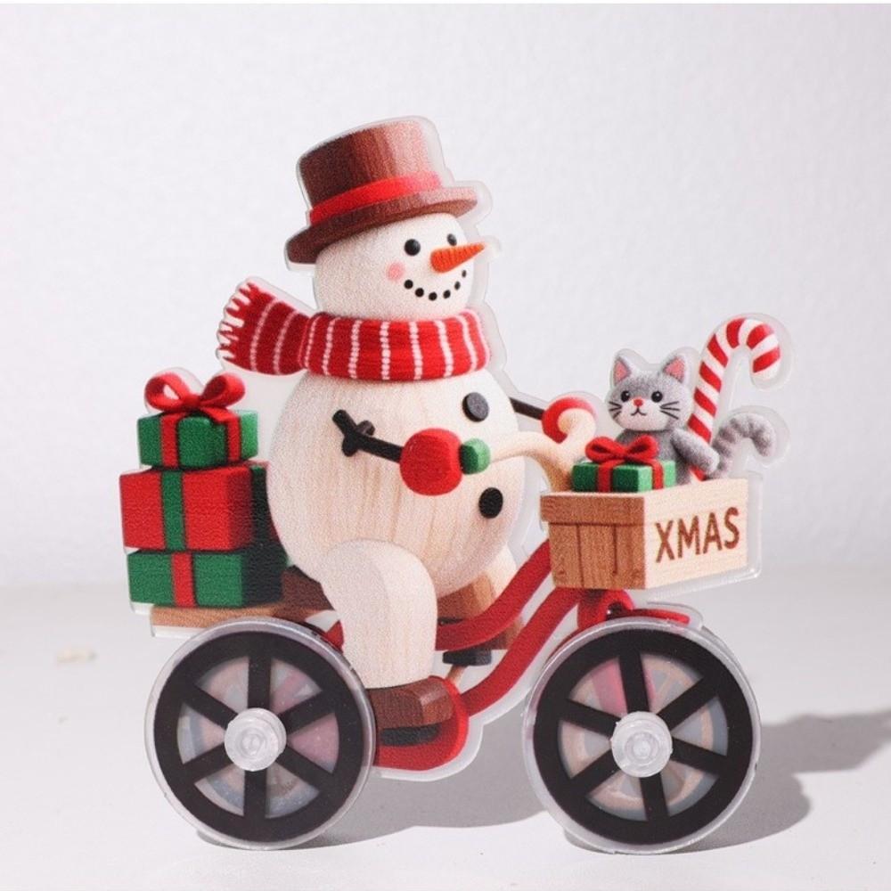 Plastic Christmas Decorations Snowman New Year Santa Claus Figurine Tabletop Display Add Atmosphere Xmas Holiday Ornaments