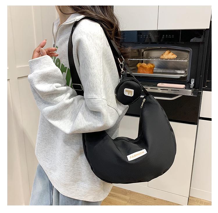 2025 Autumn Solid Color Lightweight Women's Oxford Crossbody Backpack - Large Capacity Zipper Shoulder Bag