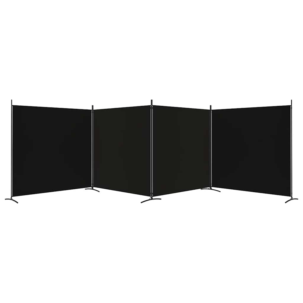 Vidaxl 4-Panel Room Divider, Black, 698X180 Cm, Fabric