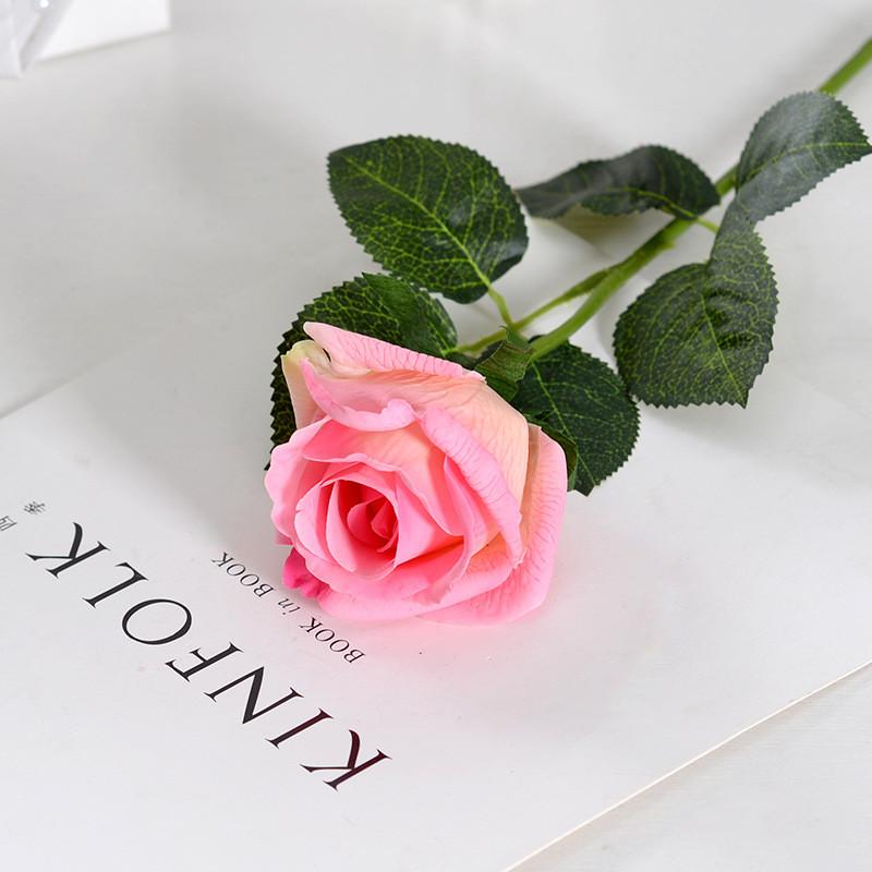 Rose Single Fake Bud Artificial Flower Home Wedding Decoration Prop Photo