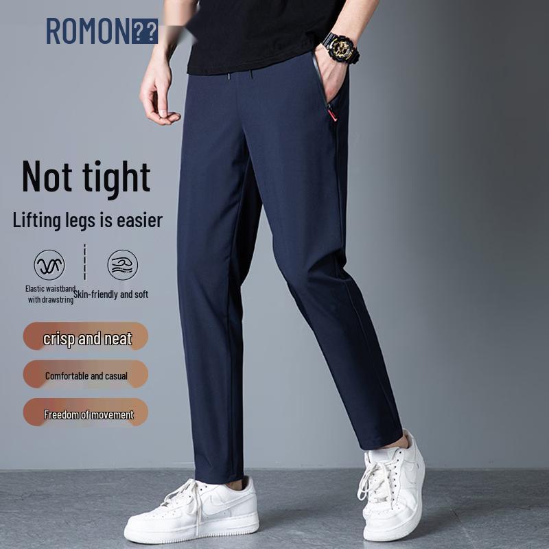 

Romon Men s Casual Straight-Leg Pants M