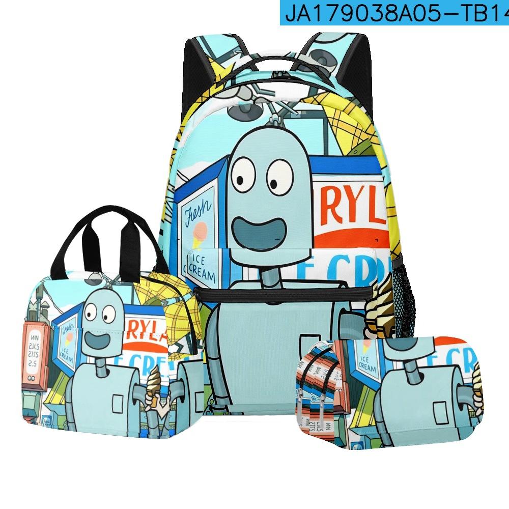 Mode Nieuwigheid Mode Cool Robot Dromen 3D Geprint 3 stuks/Set Student Schooltassen Laptop Dagrugzak Rugzak Lunchtas Etui