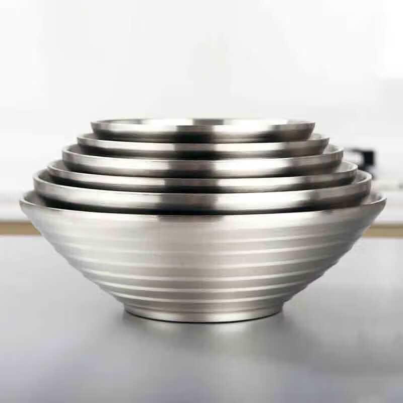Wuhe 304 Stainless Steel Double-Wall Conical Serving Bowl