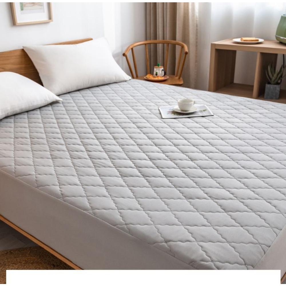 Waterproof Mattress Protector, Thick Quilted Solid Color Bed Cover with Deep Pocket,Warm Breathable Bedding for Bedroom Room Hotel, Without Pillowcase