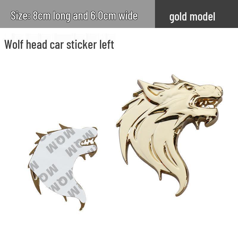 Wolfskopf Metall-Emblem Autoaufkleber - Kratzschutz & Logo-Modifikation.