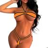 Exotic Three-Point High-Cut Bikini Lingerie Set