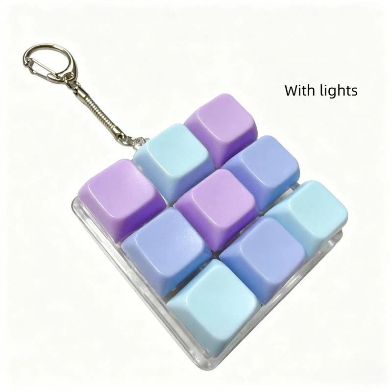 Cute Pastel Keyboard Fidget Toy Keychain With Clickable Buttons For Daily Stress Relief