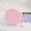 1PC -Round Candy Colored Plush Zero Wallet Wholesale Keychain Cute Headphone Bag Coin Bag Minimalist ID Card Bag
