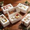 2 Muffin Boxes for Bakery Display, White Paper Dessert Box with Clear Top Window and Insert, 18 Pack for Gift Packing and Order Handoff