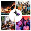 Halloween Props Hovering Witch Lights Prop Fun Costumes Flying Scary Witch Broom Wizard Decor for Garden Yard Lawn Indoor