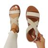 New Women's Cross Elastic Strap Flat Sandals, Roman‑Style Plus‑Size Minimalist Solid Color Peep‑Toe Sandals New Arrival