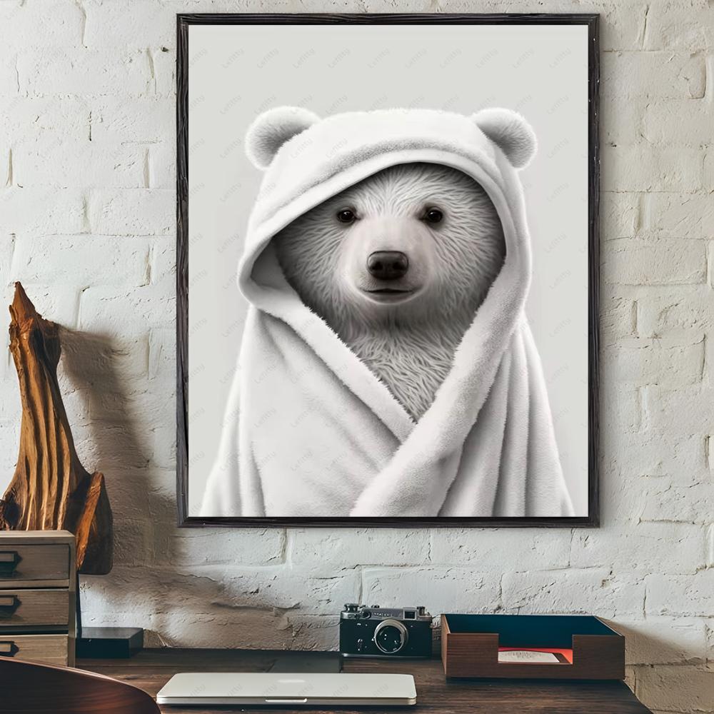 Alpaca Deer Cat Dog Panda Funny Gift Poster Sticky Wall Art Printing Waterproof Home Living Bed Room Bar Hallway Aesthetic Decor