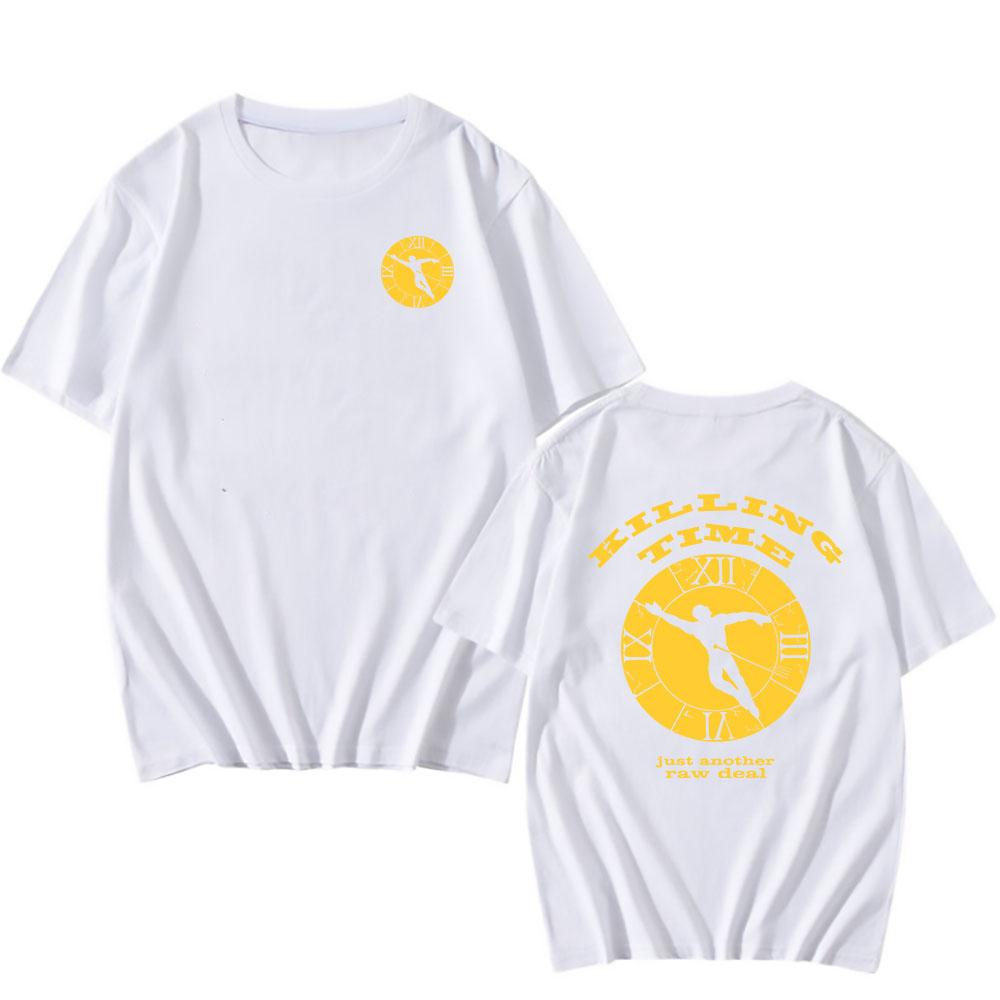 УБИВАЯ ВРЕМЯ СЫРАЯ СДЕЛКА ФУТБОЛКА Унисекс Уличная Одежда Повседневная Свободная Модная Футболка Круглый Вырез Рок-Группа Уличный Стиль Футболки XS