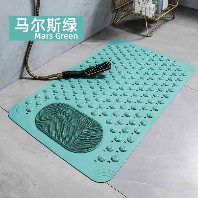 Solid Color Non-Slip PVC Bath Mat Massage Feature Waterproof Toilet Floor Mat with Eco-Friendly Hair Generation for Hotels