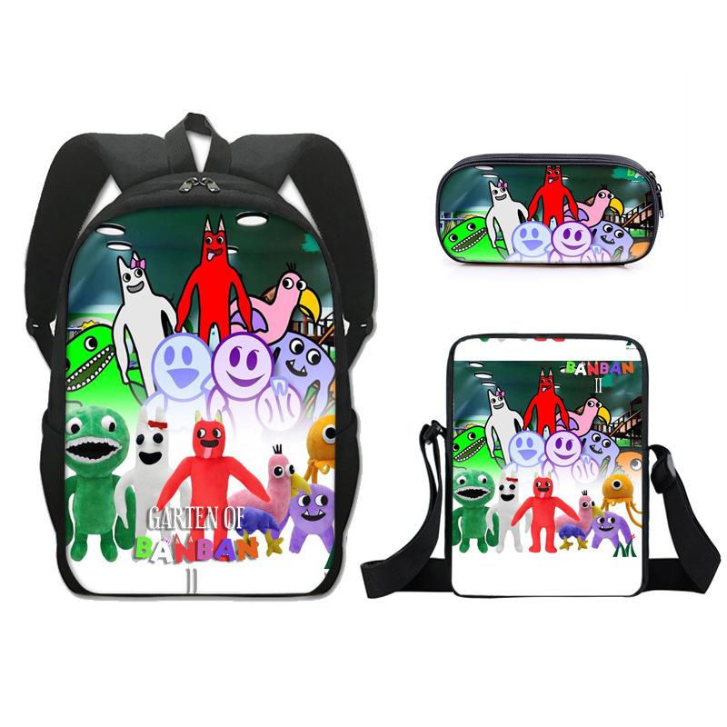 Garten of Bamban Klasse Garten Grund- und Sekundarschüler Rucksack Umhängetasche Federtasche Umhängetasche Dreiteiliges Set