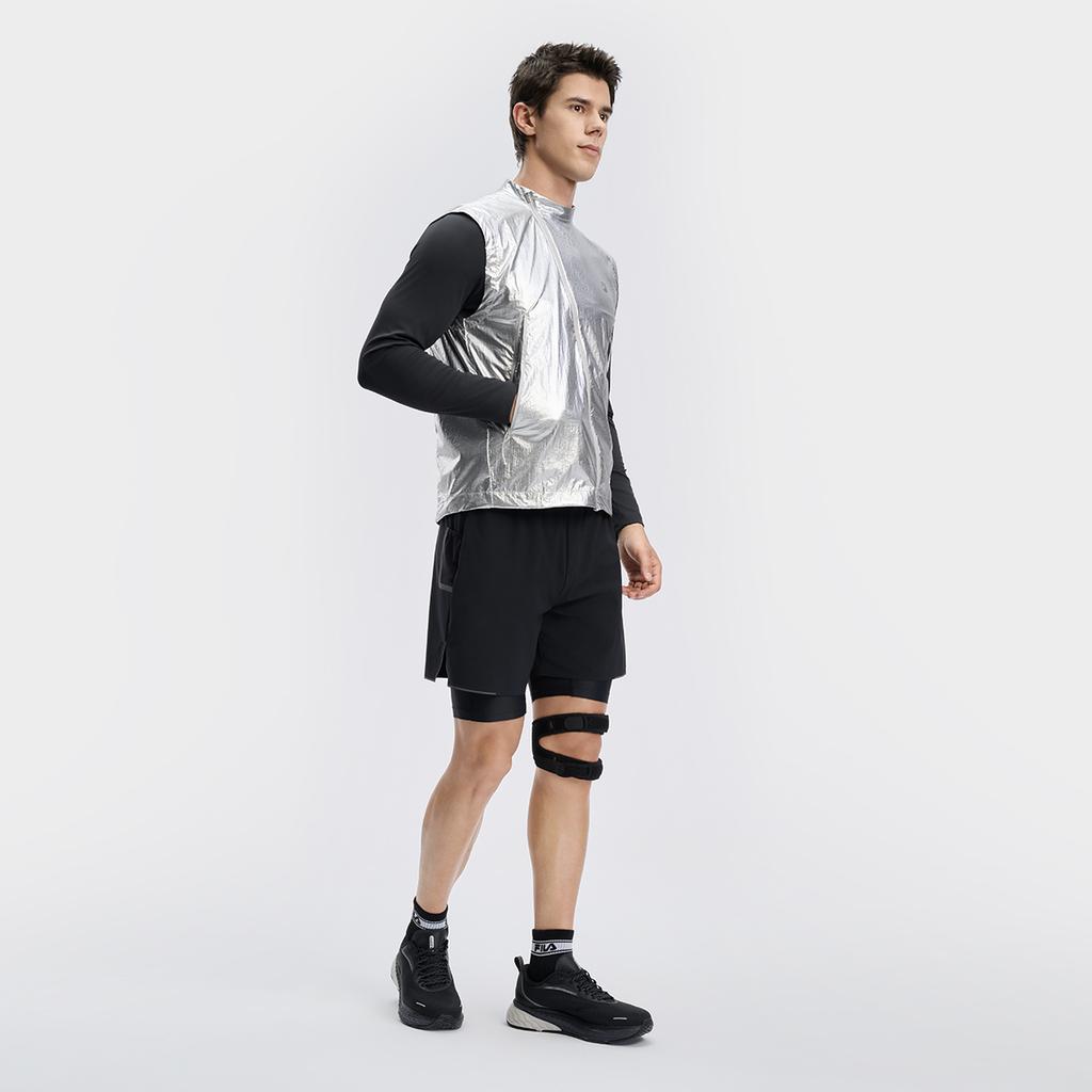 FILA Vests Men's Rosemary Gray Stand Collar Moderate Urban Techwear