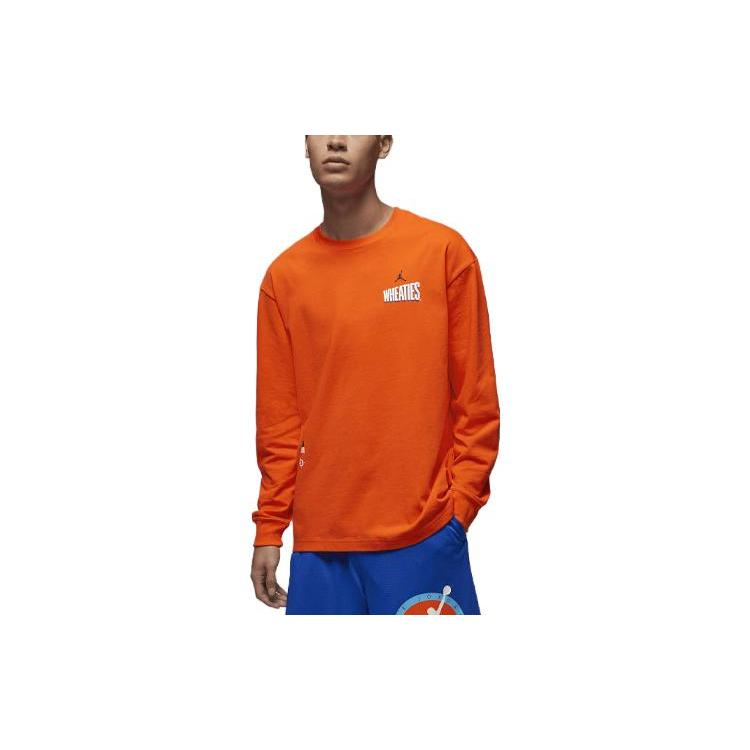 Jordan Flight MVP Sweatshirts Men s Orange Crew Neck Moderate Regular DV8428-817 XL