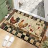 Zerbino Rustico per Pollaio Zerbino di Benvenuto in Stile Fattoria Decorazione Colorata con Gallina e Gallo Tappeto Antiscivolo per Ingresso Interno/Esterno Decorazione Accogliente