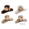 4Pcs Adorable Bear Themed Plush Hairclip for Women Large Hairpin Comfortable Secure Barrettes for Everyday Styling