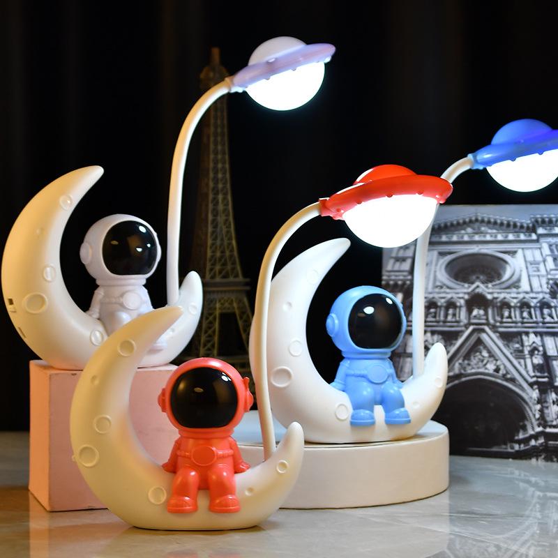 Creative Cartoon LED Desk Lamp with Multi-Function and Eye Protection for Student Reading and Children's Bedside Use