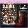 Christmas Static Cling Decals With Snowflake House Design For Windows And Glass Doors