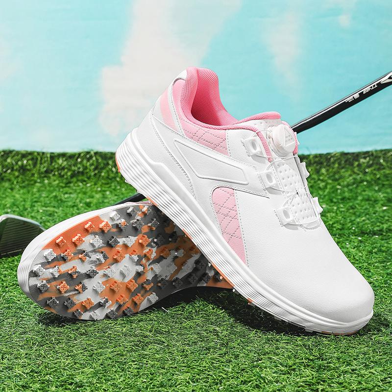 Foreign trade golf shoes men's and women's waterproof rotating button couple golf shoes casual sports shoes