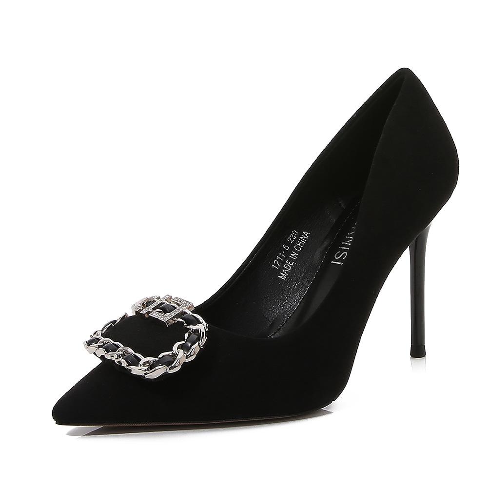 

Новые черные маленькие туфли на высоком каблуке женские весенне-осенние женские туфли летние туфли-стилеты 41 чёрный