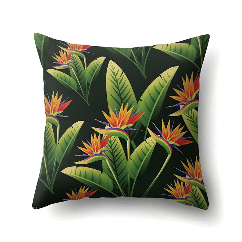 Polyester Pillowcase Plant Fresh Car Decoration Home Printed Pillowcase Sofa Cushion Cover