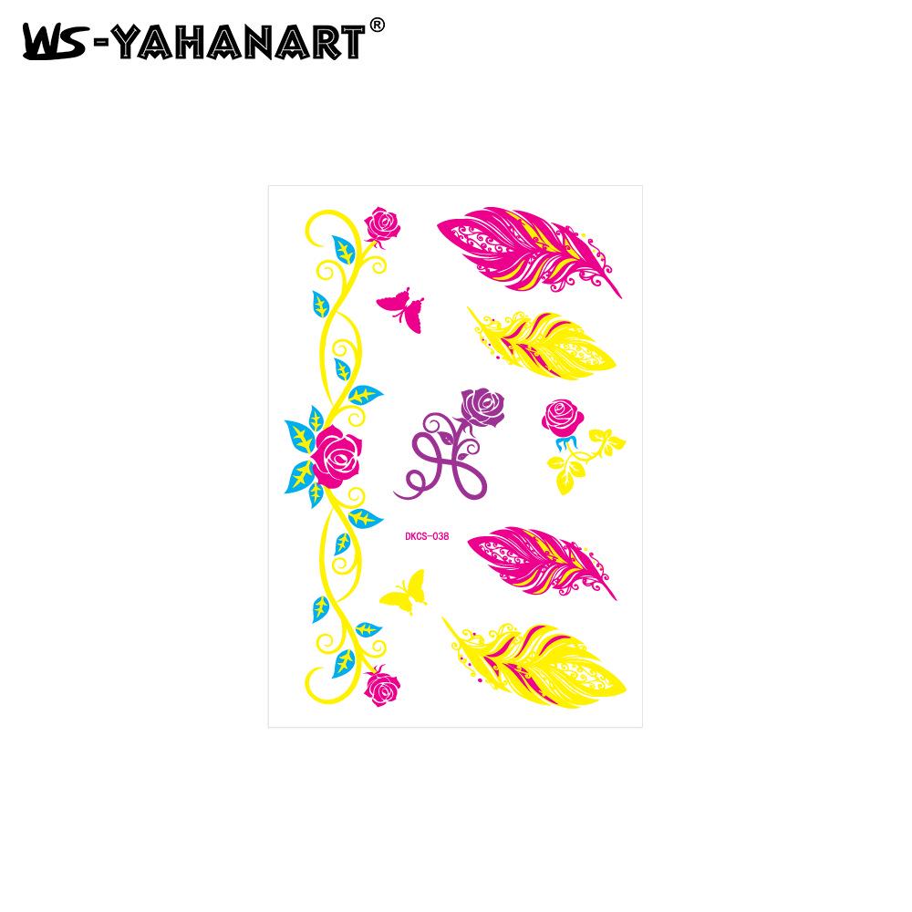 Creative Fluorescent Waterproof Full Arm and Face Tattoo Sticker
