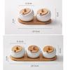 Set di barattoli per spezie in ceramica con coperchio in bambù, cucchiaino e vassoio, contenitore per sale, zucchero e condimenti da cucina