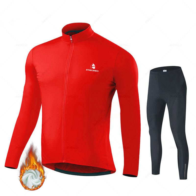 

2025 Etxeondo Зимний Флис Про Велосипедный Комплект Майка для Гонки Ропа Циклизмо Хомбре 4XL